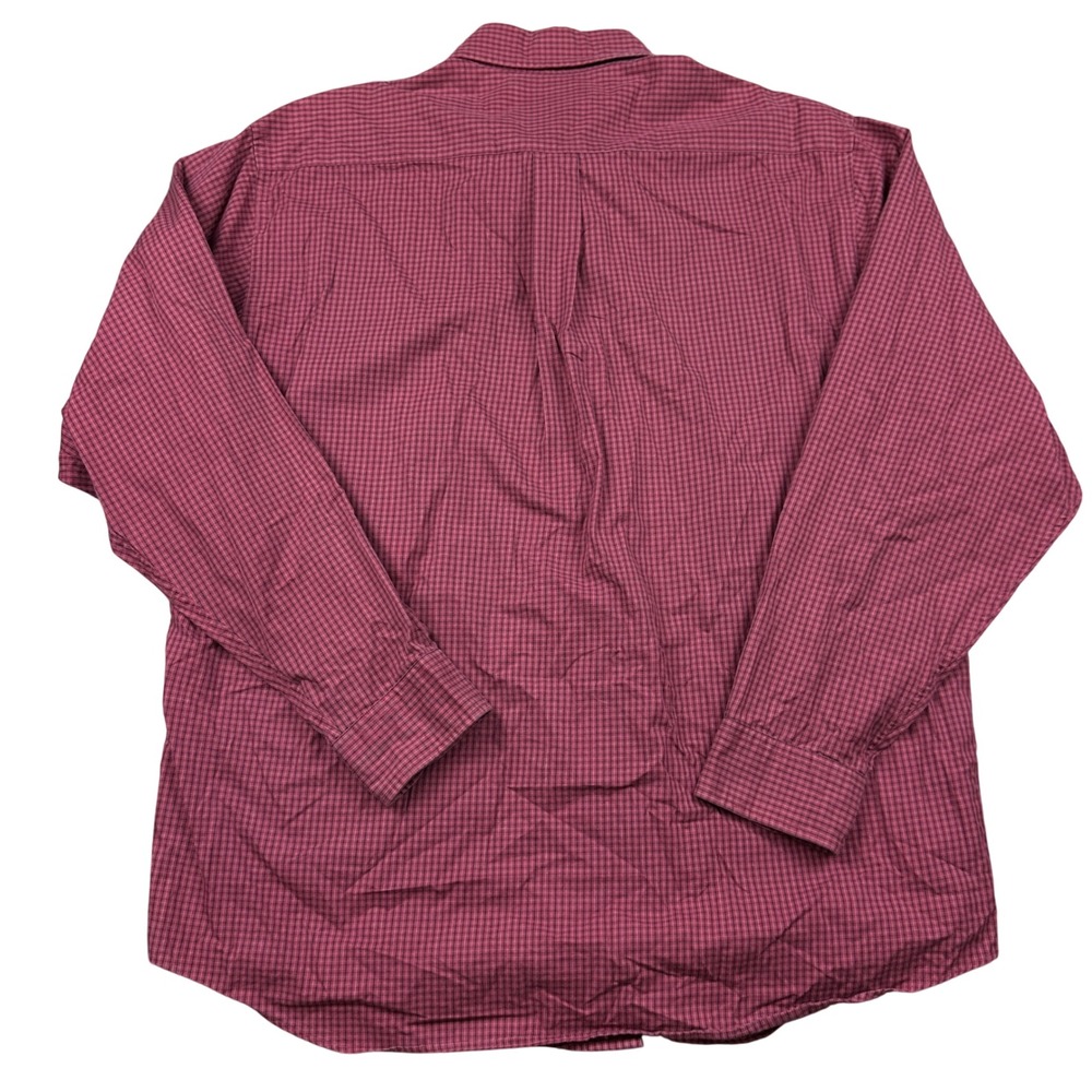 Brooks Brothers Mens Burgundy Micro Check Cotton Button Down Long Sleeve Shirt L - Picture 3 of 6
